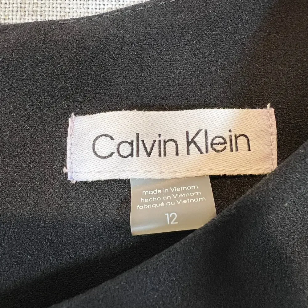 Calvin Klein Sequin-Sleeve Midi Sheath Dress Women's 12 - Picture 3 of 8